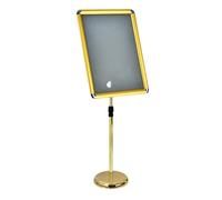 Supporto per poster da terra, supporto per cartelli A4, per visualizzazione verticale e orizzontale, base resistente A2 Gold Rounded-corner style