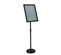 Supporto per poster da terra, supporto per cartelli A4, per visualizzazione verticale e orizzontale, base resistente A3 Black Right-angle style