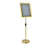 Supporto per poster da terra, supporto per cartelli A4, per visualizzazione verticale e orizzontale, base resistente A3 Gold Right-angle style