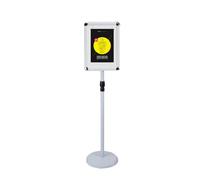 Supporto per poster, supporto per poster regolabile, base in metallo pesante con chiusura a scatto, supporto per poster da pavimento, visualizzazione verticale e orizzontale, 9,6 x 13,5 pollici, nero