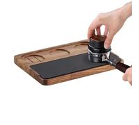 Supporto per pressatura del caffè, in legno, 26 x 19 x 2,2 cm, base antiscivolo, organizer per attrezzi, per bar, casa, cucina, camera da , bancone, 51-58 mm, accessorio per caffè espresso