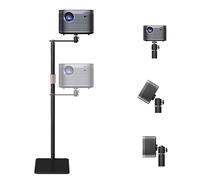 Supporto per proiettore, con rotazione a 360°, regolabile in altezza, 85-130 cm, stabile base in metallo, portata fino a 5 kg, mini supporto per proiettore per casa, ufficio, esterno