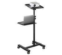 Supporto per proiettore e laptop Mount-It! Mobile (2 ripiani) Carrello con vassoio ventilato, robusto, altezza regolabile, per presentazioni di l