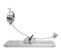 Supporto per prosciutto in Acciaio Inox, Base 50 x 18 cm, Testa Girevole, Fissaggio a V con spiedino, Design Professionale, Stabile e Facile da Pulire, Ideale per prosciutti di Qualsiasi Dimensione