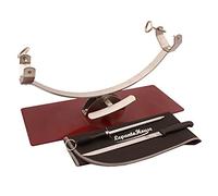 Supporto per prosciutto New Generation basculante con ferramenta inox e base in acciaio color ciliegio più set da taglio, spuntino per prosciutto, chaira e copri prosciutto nero