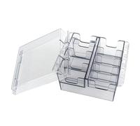 Supporto per protezione clipper per 8 lame, supporto per lama clipper in plastica visibile, copertura antipolvere con coperchio, custodia quadrata 5, 7x4, 5x3, 2..