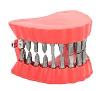 Supporto per punte da trapano e organizer per cacciavite, 28 fori, scultura 3D, decorazione da scrivania, rosso, per protesi dentaria, accessori e organizzazione dell'ufficio, Predefinito, With Bits