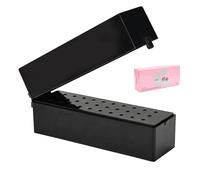 Supporto per punte da trapano per unghie, accessori per manicure, display a 30 fori, per nail tech (nero)