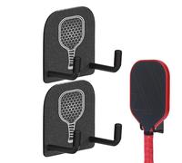 Supporto per racchetta da parete Pickleball - Set di 2 supporti | Mensola di risparmio di salvezza in silicone e acciaio inossidabile con nastro adesivo per la casa di palestra del garage