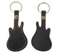 Supporto per Raccoglitore per Chitarra con Custodia in Pelle Portatile -Cämel e Nera Ideale per Archiviare la Fuoco Della Chitarra, Portatile e Facile Da Appendere al Portachiavi, #-01, BLACK, Nero