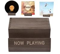 Supporto per registri, organizer per dischi in vinile, vetrina per dischi in legno, espositore personalizzato collaudato per trofei, design scanalato, display per dischi musicali da scrivania