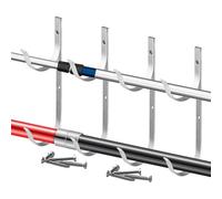 Supporto per rete da piscina, in lega di alluminio, gancio per tubo della piscina, ad alto carico per skimmer a bordo piscina, strumento organizer per spazzole, tubi e aste telescopiche