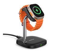 Supporto per Ricarica Rapida per Apple Watch 11/Ultra 3/SE 3, Caricatore Magnetico Wireless 5W per Apple Watch Ultra 2/10/9/8/7/6/5/4/3/2/SE 2, Caricatore ad Angolo Regolabile, SwanScout 505A (Nero)