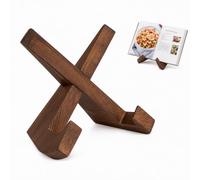 Supporto per ricette, espositore in legno per libri di cucina | Supporto vintage per libri di cucina per leggere a mani libere, rustico, porta ricette per cucina tablet iPad riviste
