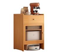 Supporto per robot aspirapolvere Legno Supporto Organizzatore Per Aspirapolvere Robotizzato Robot Spazzino Con Portaoggetti Nascosto, Comodino Robotico Con Ante In Acrilico Tavolino Portaoggetti Per C