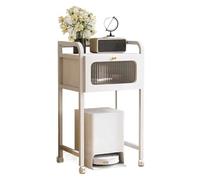 Supporto per robot aspirapolvere Tavolino da salotto, supporto per robot aspirapolvere, mobiletto nascosto per robot aspirapolvere da cucina, rotazione a 360°, scaffale portaoggetti a 3 stra