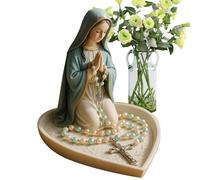 Supporto per rosario Maria in resina, statuetta di Gesù cattolico, organizer per collane, per donne, uomini, studenti, decorazione religiosa per scrivania, stanza, casa, regali, eventi