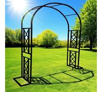 Supporto per rose in metallo, per piante rampicanti, regolabile, 140-340 cm, antiruggine, con base staccabile, per esterni, giardino e patio (colore: nero LxA 300 x 270 cm)