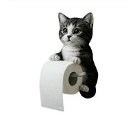 Supporto per Rotoli di Carta igienica a Forma di Gatto Realistico Divertente - Montaggio a Parete, Decorazione Originale per Bagno, Stanza e Cucina, Resistente e Pratico, Ideale per Amanti dei Gatti
