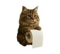 Supporto per Rotoli di Carta igienica a Forma di Gatto Realistico Divertente - Montaggio a Parete, Decorazione Originale per Bagno, Stanza e Cucina, Resistente e Pratico, Ideale per Amanti dei Gatti