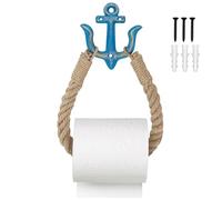 Supporto per Rotoli di Carta igienica Nautico, Appeso al Muro con Corda e Decorazione d'ancora - Tema Mare, Ideale per Bagno, Perfetto per Amanti del Mare