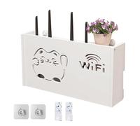 Supporto per router Wi-Fi - Fortune Cat Box da parete ventilato, copertura decorativa per router | Elegante decorazione per la casa, scatola WiFi, nascosta, telecomando, contenitore per gioielli
