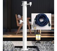 Supporto per rubinetto antigelo per esterni, con colonna d'acqua verticale, 80 cm, tubo autoportante per una facile irrigazione del giardino e uso esterno, ingresso laterale bianco