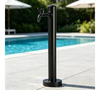 Supporto per rubinetto da giardino verticale, colonna d'acqua per rubinetto esterno Idrante da cortile montato a pavimento in acciaio inossidabile 304 per villa a bordo piscina(A,Height: 95cm/37.4in)