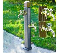 Supporto per Rubinetto Esterno antigelo - Supporto Verticale per Tubo da Giardino, Asta per Rubinetto da Pavimento con Disco a Due Fori, Colonna d'Acqua Resistente per Un