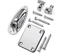 Supporto Per Rullo Per Corde Per Chitarra Elettrica Accessori Per Chitarra In Metallo Collo Per Piastra Con Foro Per Cavo Audio Per Barca Con Viti Di Montaggio parti di chitarra(Silver)