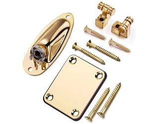 Supporto Per Rullo Per Corde Per Chitarra Elettrica Accessori Per Chitarra In Metallo Collo Per Piastra Con Foro Per Cavo Audio Per Barca Con Viti Di Montaggio(Gold)