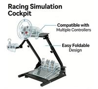 Supporto per ruota da corsa pieghevole compatibile con Logitech G25 G27 G29 G920 G923 TX F458 T500RS Fanatec Clubsport e simcube Pedali