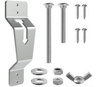 Supporto per ruota di scorta per montaggio a parete specifico per rimorchio, in acciaio di calibro pesante e montaggio con bullone di precisione (argento)