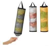 Supporto per sacchetti della spazzatura in rete per cucina e bagno, progettato per il montaggio a parete per fornire un'efficiente conservazione e accesso ai sacchetti di plastica (giallo)