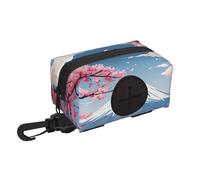 Supporto per sacchetti per cani con stampa paesaggistica del Giappone Mount Fuji per guinzaglio per cani dispenser per sacchetti per rifiuti in tessuto morbido per cuccioli