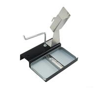 Supporto per saldatore a doppia cremagliera, in metallo, per officine elettroniche, 110 x 98 mm, colore: nero e argento