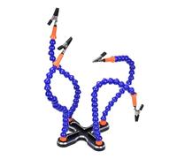 Supporto per saldatura di gioielli, strumento di saldatura per mani d'aiuto - Strumento porta saldatura a 4 bracci per aiutare le mani,Base antiscivolo in alluminio con clip a coccodrillo per artigian
