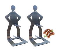 Supporto Per Salsicce Da Barbecue In Acciaio Inox, Set Di 2 Simpatici Arrosticini Per Salsicce, Rastrelliera Riutilizzabile Per Hot Dog, Supporto Portatile Per Salsicce Da Barbecue Per Il Campeggio