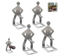 Supporto per salsicce in acciaio inossidabile, creativo in piedi per barbecue a forma di uomo, portatile, per hot dog, accessori da cucina per campeggio all'aperto (4 pezzi)