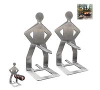 Supporto per salsicce in acciaio inox, creativo in piedi per barbecue a forma di uomo, portatile, per hot dog, accessori da cucina per campeggio all'aperto (2 pezzi)