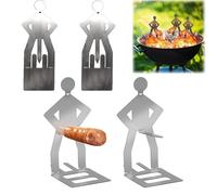 Supporto per salsicce per barbecue, 2 pezzi, in acciaio inox, per hot dog, barbecue portatile, utensili per grigliare, per cucina, campeggio, cucina all'aperto