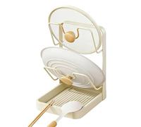 Supporto Per - Salvaspazio Antiscivolo Con Vassoio Di Scarico, Supporto Per Casseruole Con Vassoio Di Scarico - Per Tagliere Fontana Spatola Armadio Controsoffitto Dispensa