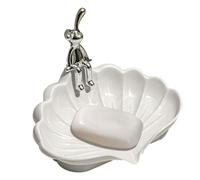 Supporto per saponetta a forma di conchiglia, con design decorativo a conchiglia, elegante e creativo, accessorio decorativo per bagno, doccia, cucina Meindin