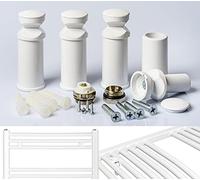 Supporto per scaldasalviette, bianco, adatto per caloriferi dritti e curvi