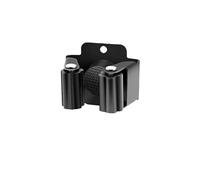 Supporto per scopa in acciaio inox, montaggio a parete, per attrezzi da giardino, confezione da 12, 4,5 x 3,8 x 3,2 cm, nero e bianco, per garage, capannone, armadio, uso interno ed esterno (nero)