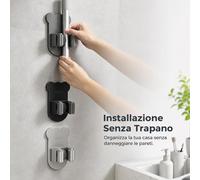Supporto per Scope in Metallo, per Interni, per Esterni
