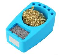 Supporto per scorie in silicone con sfera di pulizia in filo di rame e spugna bagnata per punte di saldatore, dissaldatura e strumento di rimozione dello stagno (B)