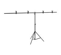 Supporto per sfondo a forma di T in metallo per studio fotografico e produzione video - Altezza regolabile 70 - 200 cm, stabile e durevole - soluzione ideale per il controllo della luce professionale