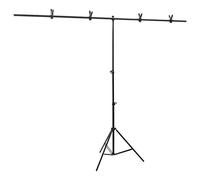 Supporto per sfondo a forma di T per studio fotografico, supporto per sfondo regolabile con borsa per il trasporto, clip per videografia, film e fotografia, nero
