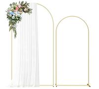 Supporto per sfondo ad arco in metallo, 2 m + 1,8 m, set di 2 supporti per arco di nozze, supporto per sfondo ad arco per matrimoni, feste di compleanno, baby shower, laurea, cerimonie